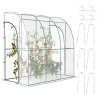 Outsunny Walk-In Greenhouse with Zipped Roll Up Doors, Lean-to Small Greenhouse with Plastic Cover and Sloping Top for Flowers, Vegetables and Herbs, 214cm x 118cm x 212cm, Clear