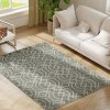 HOMCOM UV Resistant Indoor & Outdoor Area Rug, Easy-Cleaning Machine Washable Rug with Geometric Pattern for Patio, Garden, Kitchen, Bathroom or Living Room, 170 x 120 cm, Grey
