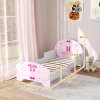 AIYAPLAY Toddler Bed Frame, Kids Bed with Safety Rails, Ballet Theme Kids Bedroom Furniture, for 3-6 Years, Pink
