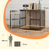 PawHut Dog Crate Furniture, Dog Cage Side End Table Indoor with Anti-Chew Resistant Mesh, Anti-Escape Door, for Medium Dogs, 80 x 55 x 72 cm, Walnut Brown