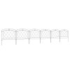 Outsunny Decoration Garden Fence, 24in x 12ft Outdoor Picket Fence Panels, 6PCs Rustproof Metal Wire Landscape Flower Bed Border Edging Animal Barrier, Black