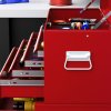 HOMCOM Tool Chest, Metal Tool Cabinet on Wheels with 6 Drawers, Pegboard, Top Chest and Roller Cabinet Combo, 61.6 x 33 x 108cm, Red