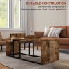 HOMCOM Coffee Tables Set of 2, Industrial Nest of Tables with Metal Frame for Living Room Bedroom