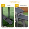 PawHut Wooden Rabbit Hutch Outdoor, Double Tier Guinea Pig Hutch, Small Animal House Water-Resistant Roof Ramp 147 x 54 x 84 cm, Grey
