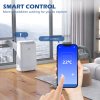 HOMCOM 14000 BTU Portable Air Conditioner, Smart Home WiFi Compatible, 4 in 1 Dehumidifier Cooler Fan, with Sleep Mode, Remote, 24H Timer, Window Venting Kit, A Energy Efficiency, 35m², White