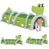 AIYAPLAY Kids Play Tunnel, Toddler Tunnel for Ages 3-6 Crawl and Climb, Play Tunnel for Kids with Crocodile Design, Kids Indoor Outdoor Playground, Green