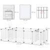 PawHut Pet Playpen, DIY Small Animal Cage, 18 Panels Portable Metal Fence, for Guinea Pigs, Hedgehogs, 175 x 70 x 45cm - White
