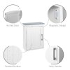 kleankin Bathroom Cabinet Wall Mounted, Modern Bathroom Wall Cabinet with Arched Door and Adjustable Shelf, Bathroom Storage Cabinet, Light Grey and White