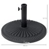 Outsunny 14kg Round Cement Parasol Base Umbrella Weight Stand Holder Fits 35mm, 38mm, 48mm Pole for Patio Outdoor Garden - Black
