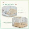 PawHut Hamster Cage, Gerbil Cage w/ Deep Bottom, Litter Area, Wooden Ramp, Platforms, Hut, Exercise Wheel, for Small Rodents, 59 x 35.5 x 47cm