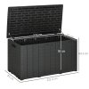 Outsunny 336 Litre Garden Storage Box, Water-resistant Heavy Duty Double Wall Plastic Container, Extra Large Outdoor Garden Furniture Organizer, Deck Cushion Chest with Wheels and Handles, Black