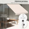 Outsunny Balcony 3 x 1.5m Manual Adjustable Awning, DIY Patio Clamp Awning Canopy, Retractable Shade Shelter Easy to Move for Balcony, Beige