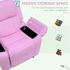 HOMCOM Kids Sofa Armchair Toddler Recliner Children's Chair Lounger Games Chair  PU Leather w/ Storage  (Pink)