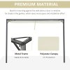 Outsunny 3 x 3(m) Outdoor Lean To Pergola Retractable Canopy Wall Mounted Gazebo Patio Shelter Sun Shade, Cream White