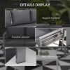 Outsunny Garden Bench with Cushions, 3-Seater Sofa, Aluminium Frame Outdoor Furniture with Backrest, Armrest and Back Cushions, 185 x 66 x 64cm, Grey