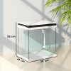 PawHut Fish Tank, 26L Glass Aquarium with Filter System, LED Lights, Water Pump, Betta Fish Tank for Goldfish, Shrimps, White