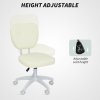 Vinsetto Cute Armless Office Chair, Small PU Leather Computer Desk Chair with Adjustable Height, Swivel Wheels, Mid Back, Cream White