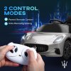 AIYAPLAY Maserati Licensed Electric Car for Kids, 12V Kids Electric Car with Remote Control, LED Light, MP3, Music, Soft Start, Horn, Ride on Car for 3-5 Years, Grey