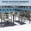 Outsunny 4 Seater Rattan Dining Set with Rectangular Glass Top Table and 4 Armchairs, PE Rattan Garden Furniture Set, Outdoor Dining Table and Chairs for Patio, Balcony, Lawn, Mixed Grey