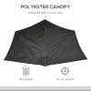 Outsunny 3(m) Half Parasol, Semi Round Umbrella with Metal Frame, Crank Handle for Balcony, Garden, Black