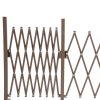 Outsunny Expanding Fence Panel, Freestanding Aluminium Alloy Trellis Fence with Movable Scissor Grid and Wheel, 52-405cm Foldable Decorative Garden Fence for Patio Pet Safety, Dark Brown