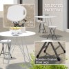 Outsunny Folding Stool Set of 4, Decorative Garden Stool Chair with Safety Latch, Foldable Garden Stools with Powder-Coated Steel Legs HDPE Seat and Handle for Indoor and Outdoor, White