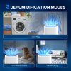 HOMCOM 20L/Day Dehumidifier with Continuous Drainage, 5L Water Tank, 24H Timer, Digital Humidity Display, Humidity Light, Dehumidifier for Home Damp, Bedroom, Condensation, Mould, Laundry Drying