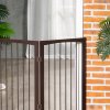 PawHut 3 Panel Stair Gate Foldable Dog Door Gate Indoor Free Standing Safety Gate Pet Barrier 76cm Height