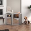 PawHut Foldable Dog Gate, Freestanding Pet Gate, Dog Barrier with Two Support Feet, for Doorways, Stairs, Halls - Grey