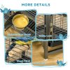 PawHut Bird Cage Budgie Cage for Budgie, Lovebirds, Green Cheek Canary, Parakeet, Cockatiel, Travel Breeding Cage w/ Wooden Perch Handle, 48 x 38 x 65 cm