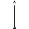 Outsunny 1.9M Garden Lamp Post Light, IP44 Outdoor LED Solar Powered Lantern Lamp with Decorative Bulb, Aluminium Frame for Patio, Pathway and Walkway, Black