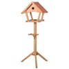 PawHut Wooden Bird Table Freestanding Feeding  Station for Garden Outside ,139H cm, Natural