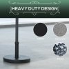 Outsunny 15kg Concrete Parasol Base, Heavy Duty Patio Umbrella Stand with Grip Handle, 46.5cm Round Garden Parasol Holder for 24 to 38mm Poles, Black