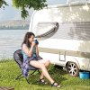 Outsunny Camping Moon Chair, Portable Folding Camping Chair for Adults with Wide Padded Oxford Seat for Outdoor Camp, Travel, Fishing, Beach, Grey