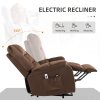 HOMCOM Velvet Riser and Recliner Chair for the Elderly, Quick Assembly, Fabric Overstuffed Lift Chair with Vibration Massage and Heat, Remote Control, Side Pockets, Dark Brown