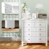 HOMCOM Bedroom Chest of Drawers, Fluted 5 Drawer Dresser with Gold Tone Handles for Living Room, Hallway, Entryway, 79 x 39.5 x 81cm, White