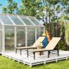 Outsunny Sun Loungers for Garden Set of 2, 5-Level Adjustable Reclining Sun Lounger Chairs, Flat Garden Lounger Sunbed with Texteline Seat, Steel Frame for Patio, Beach, Khaki