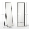 HOMCOM Full Length Mirror, 163 x 53 cm Full Body Mirror with Frame, Free Standing, Hanging or Leaning Against Wall for Bedroom, Living Room, Grey Wood Effect
