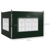 Outsunny Gazebo Side Panels with Window for 3x3(m) or 3x6m Gazebo Canopy, 2 Pack Sides Replacement, Green