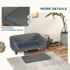 PawHut Dog Sofa Bed, Elevated Dog Couch for Small, Medium Dogs, with Soft Cushion, Removable and Washable Cover, Anti-Slip Pads - Grey