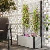 Outsunny Garden Planter Box with Trellis, Liner, Rattan Raised Bed, Trough Planter with Topped Trellis for Climbing Plants, Vegetables, Flowers, 90 x 35 x 148 cm, Mixed-grey