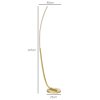HOMCOM LED Floor Lamp with 3 Adjustable Brightness, Modern Dimmable Standing Lamp with Foot Switch for Bedroom, Living Room, Gold Tone