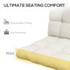 Outsunny Garden Back Chair Cushion, Comfortable Patio Seat Cushion Pad with Backrest for Outdoor & Indoor Use, Cream White
