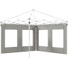 Outsunny Gazebo Side Panels with Zipped Doors and Windows, for 3x3(m) or 3x6m Pop Up Gazebo, 2 Pack Sides Replacement, Grey