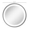 kleankin Round LED Bathroom Mirror, Dimmable Lighted Wall-Mounted Mirror with 3 Temperature Colours, Memory Function, Hardwired, Black