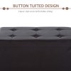 HOMCOM Folding Faux Leather Storage Cube Ottoman Bench Seat PU Rectangular Footrest Stool Box 