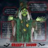 HOMCOM 6ft Outdoor Halloween Decoration Witch, Standing Witch Prop Life Size with Sound and Motion Activated, Light Up Eyes Magical Heart, Talking Sound, Posable Arms, Moving Head