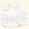 PawHut DIY Pet Playpen Metal Wire Fence Indoor Outdoor Rabbit Small Animals Cage 36 Panel Enclosure White