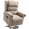 HOMCOM Power Lift Recliner Chair for Elderly, Velvet Electric Riser and Recliner Armchair for Living Room with Remote Control, 2 Side Pockets, Thick Padded Back, Khaki