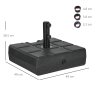 Outsunny Garden Parasol Base with Wood Effect, 30kg Water or 40kg Sand Filled, Heavy Duty HDPE Umbrella Stand with Double Knob, Fillable Parasol Stand for 32mm, 38mm, 48mm Poles, Black